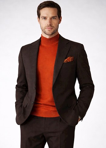 Avva Erkek Kiremit yarım Balıkçı Yaka Triko kazak - Görsel 2