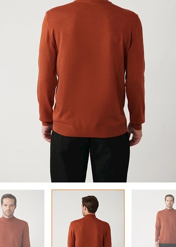 Avva Erkek Kiremit yarım Balıkçı Yaka Triko kazak - Görsel 5