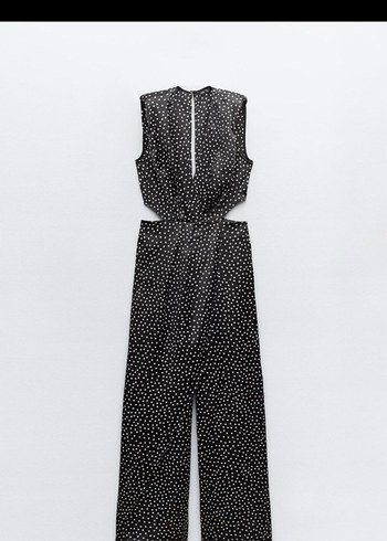 Zara Kadın Siyah Puantiyeli  V Yaka Tulum - Görsel 10