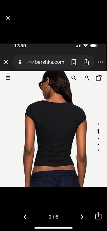 s Beden Bershka Kısa kollu V yaka t-shirt uzunluk 53 cm iki kolaltı mesa