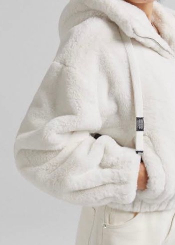 Beyaz Peluş Kadın Ceket - Görsel 2