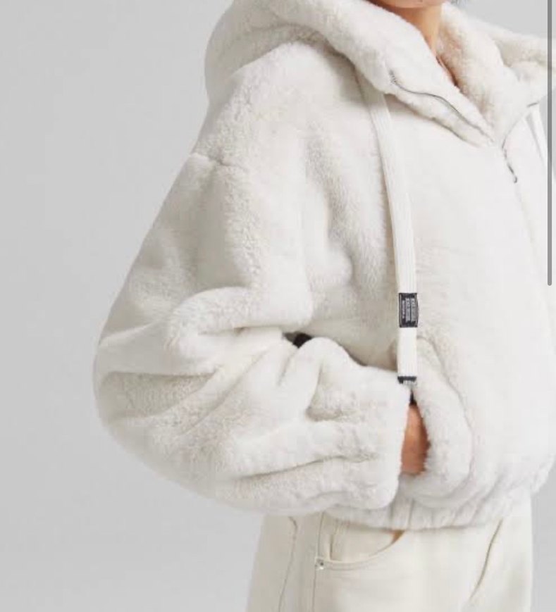 Beyaz Peluş Kadın Ceket - Görsel 2