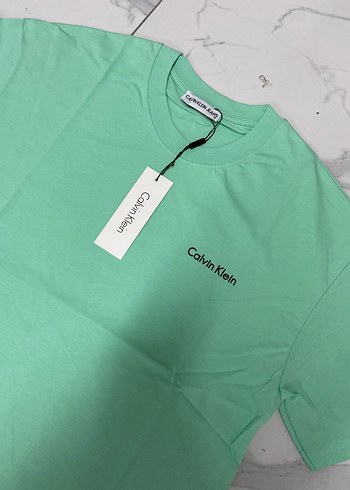 xl Beden Calvin Klein Yeşil Pamuklu Erkek Tişört