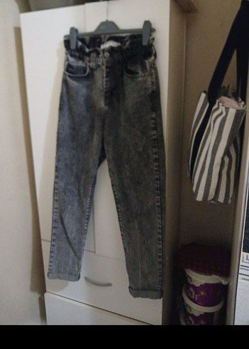 Gri Denim Salaş Midi Kadın Kot Pantolon