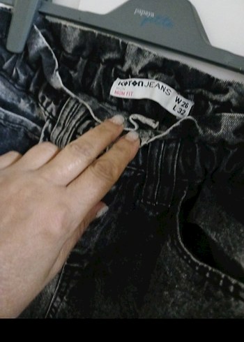 26 Beden gri Renk Gri Denim Salaş Midi Kadın Kot Pantolon