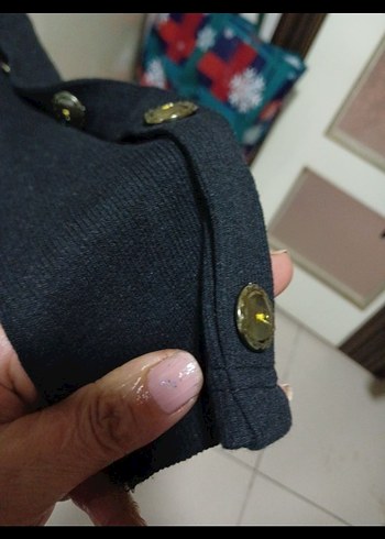 shein marka omuz detaylı triko elbise - Görsel 2