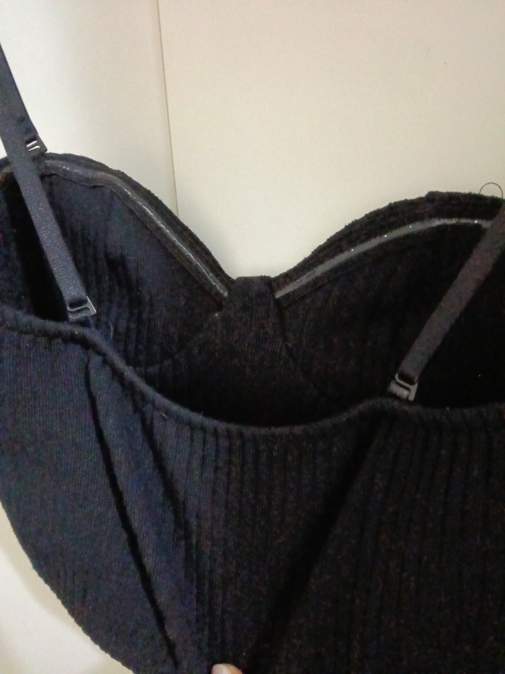 Siyah pamuklu elestn bayan büstiyer - Görsel 4