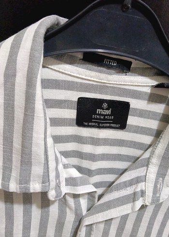 Gri Çizgili mavi marka yesyenıErkek Gömlek - Görsel 2