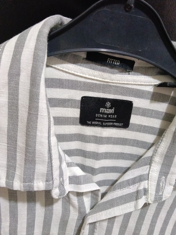 Gri Çizgili mavi marka yesyenıErkek Gömlek - Görsel 2