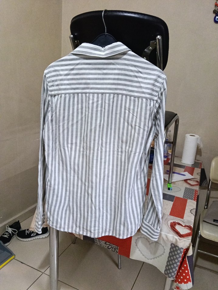 Gri Çizgili mavi marka yesyenıErkek Gömlek - Görsel 3