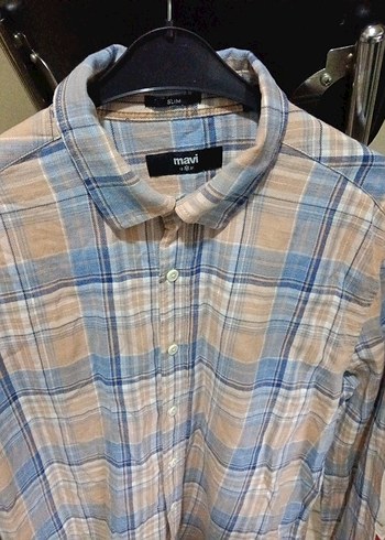 Mavi marka pamuklu Erkek Gömlek - Görsel 2