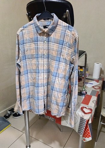 Mavi marka pamuklu Erkek Gömlek - Görsel 3