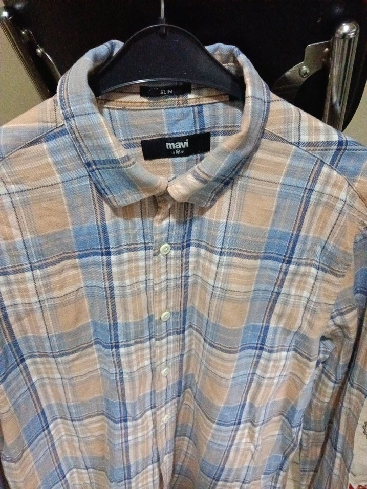 Mavi marka pamuklu Erkek Gömlek - Görsel 2