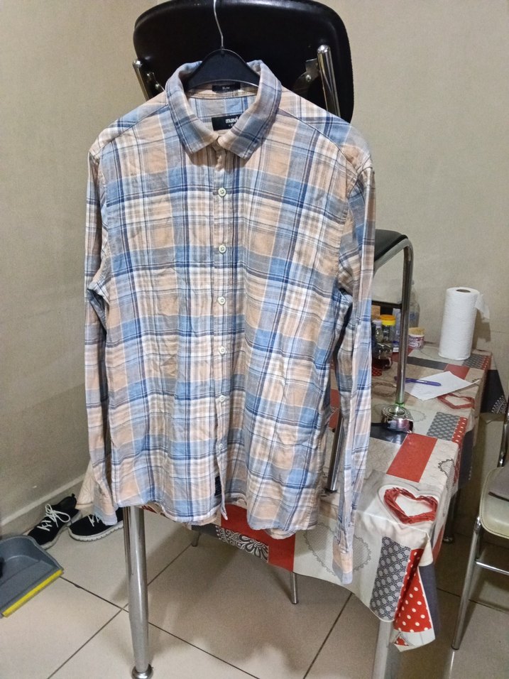 Mavi marka pamuklu Erkek Gömlek - Görsel 3