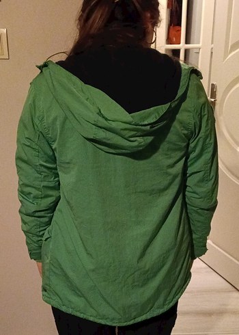 Erkek zara Çocuk Renkli Kapüşonlu Yeşil Ceket - Görsel 3