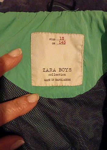 Erkek zara Çocuk Renkli Kapüşonlu Yeşil Ceket - Görsel 4