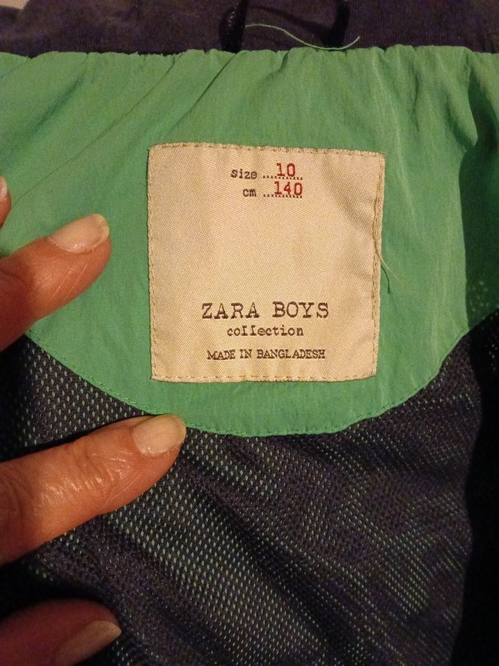 Erkek zara Çocuk Renkli Kapüşonlu Yeşil Ceket - Görsel 4