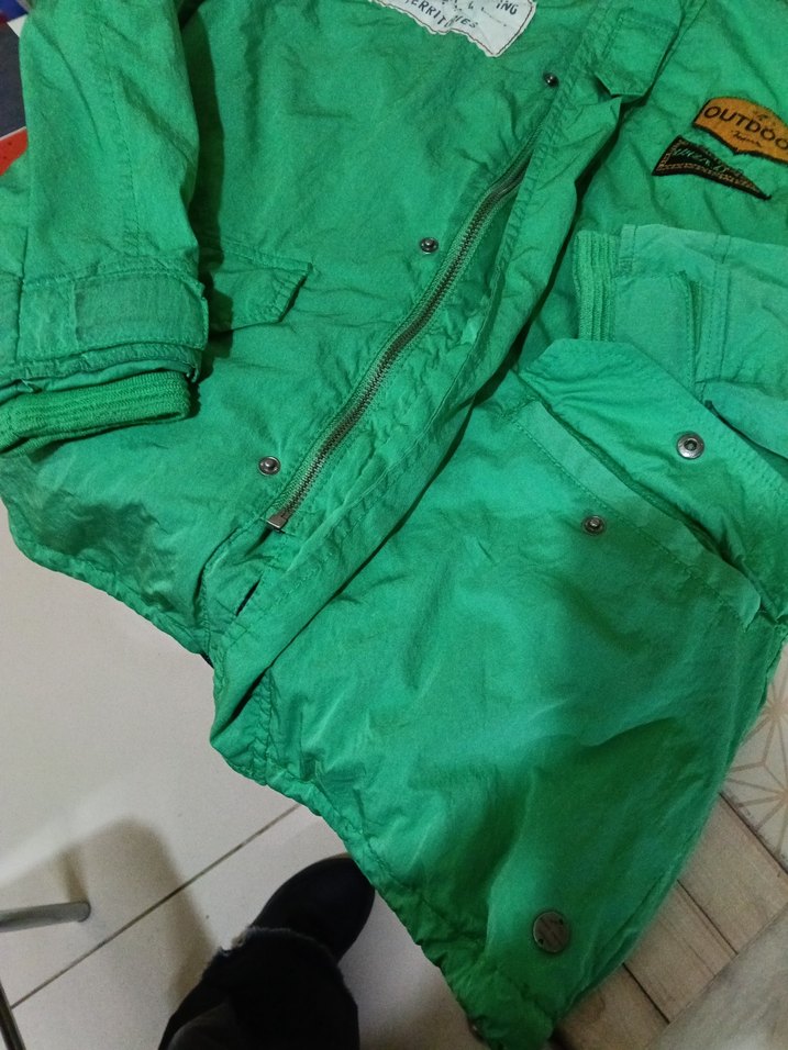 Erkek zara Çocuk Renkli Kapüşonlu Yeşil Ceket - Görsel 2