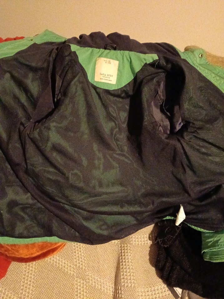 Erkek zara Çocuk Renkli Kapüşonlu Yeşil Ceket - Görsel 5