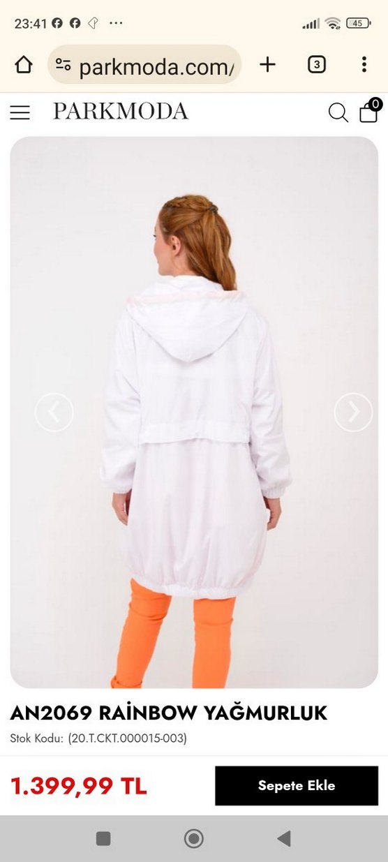 Kadın Beyaz Kapüşonlu Midi Yağmurluk parkmoda sıfır - Görsel 2