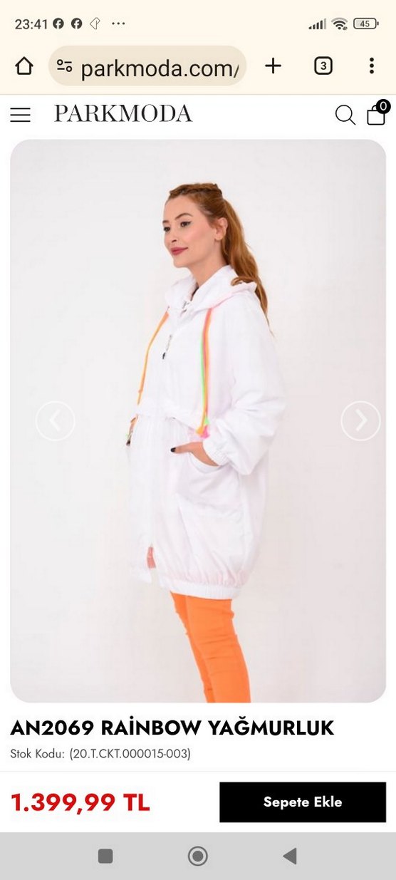 Kadın Beyaz Kapüşonlu Midi Yağmurluk parkmoda sıfır - Görsel 5