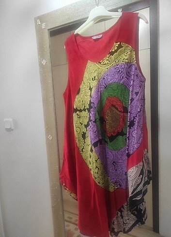 universal Beden kırmızı Renk Desigual pamuk elbise büyük beden