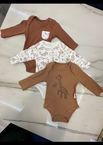 Uzun Kollu Erkek Bebek Body Seti 3'lü - Görsel 2