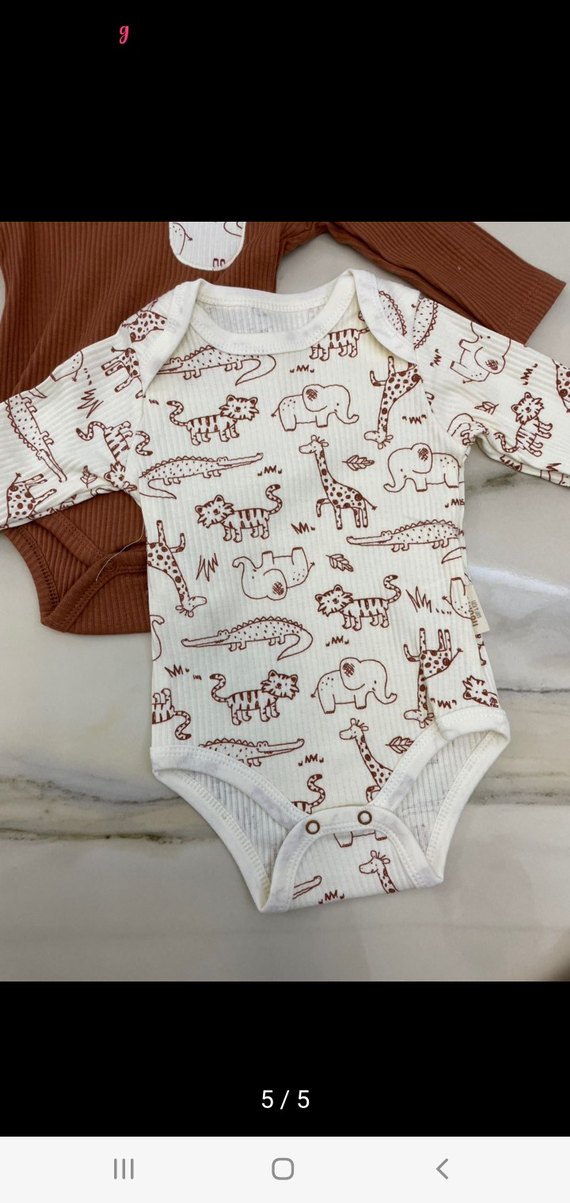 Uzun Kollu Erkek Bebek Body Seti 3'lü - Görsel 5