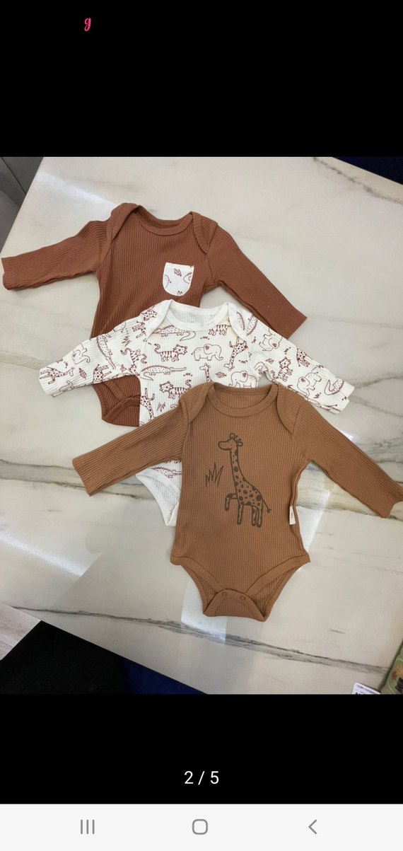 Uzun Kollu Erkek Bebek Body Seti 3'lü - Görsel 2