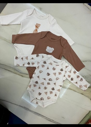 Uzun Kollu Kahverengi Bebek Body - Görsel 6