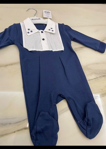 Düğmeli Lacivert Erkek Bebek Tulum - Görsel 4