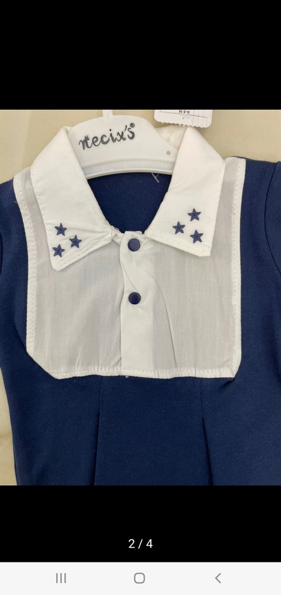 Düğmeli Lacivert Erkek Bebek Tulum - Görsel 2