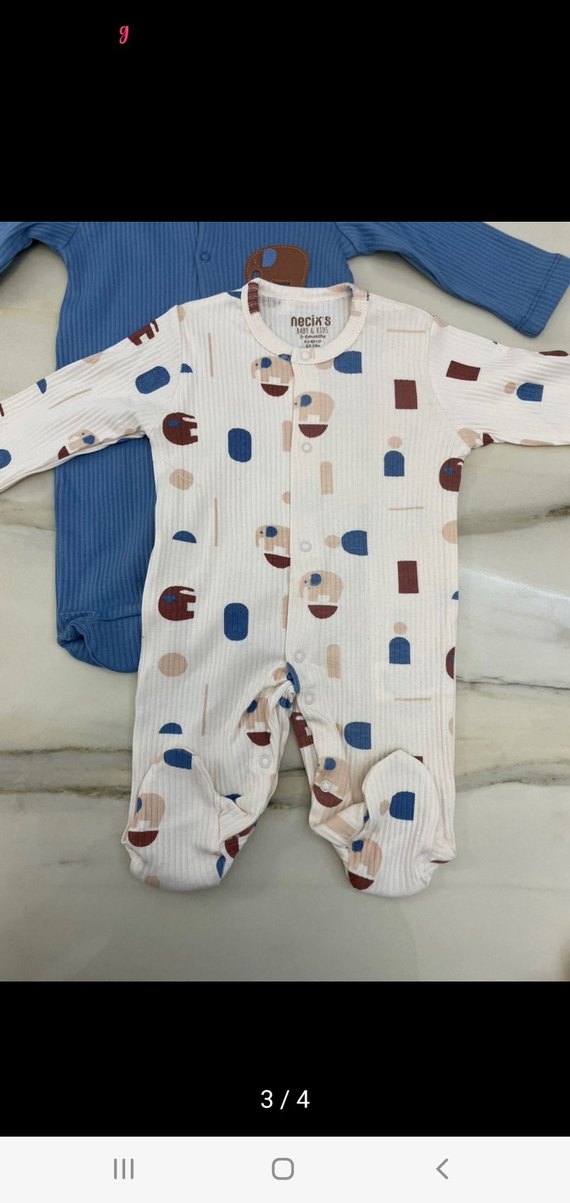 Pamuklu Erkek Bebek Triko Tulum - Görsel 3