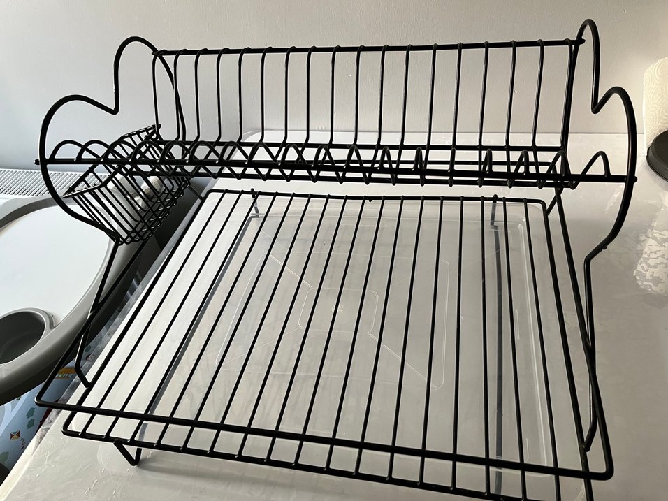 Siyah Metal Mutfak Tabak Kurutmalığı - Görsel 3