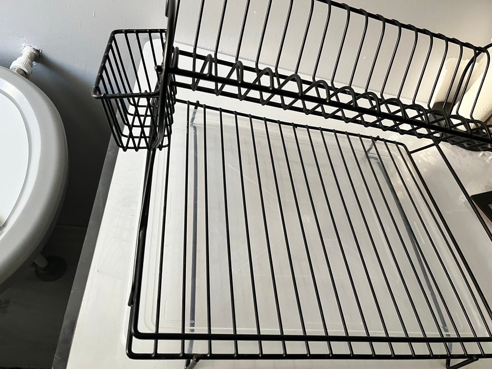 Siyah Metal Mutfak Tabak Kurutmalığı - Görsel 4