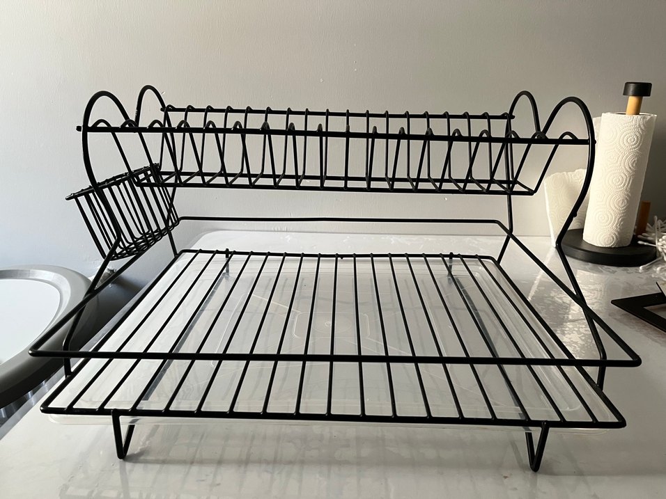 Siyah Metal Mutfak Tabak Kurutmalığı - Görsel 2