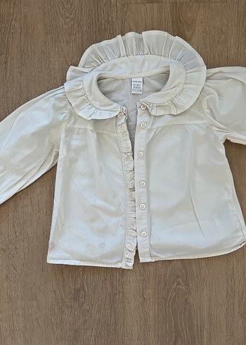 Kız Çocuk krem  Fırfırlı  Gömlek - Görsel 3