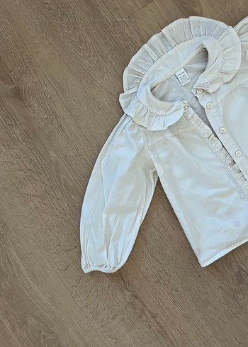 Kız Çocuk krem  Fırfırlı  Gömlek - Görsel 2