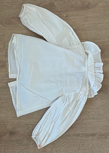 Kız Çocuk krem  Fırfırlı  Gömlek - Görsel 6