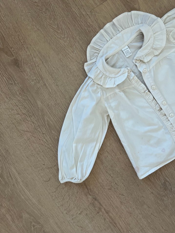 Kız Çocuk krem  Fırfırlı  Gömlek - Görsel 2