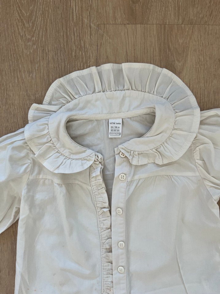 Kız Çocuk krem  Fırfırlı  Gömlek - Görsel 5