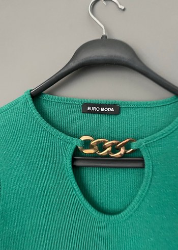 Zincir Detaylı Uzun Triko Elbise - Görsel 3