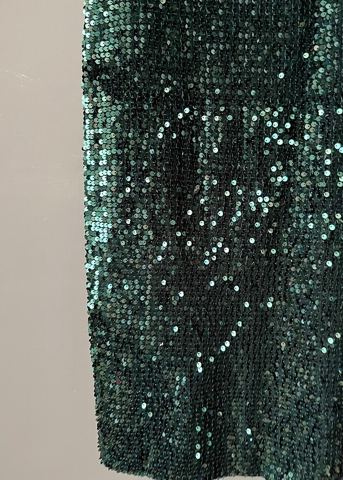 Zümrüt yeşili elbise payetli elbise - Görsel 2