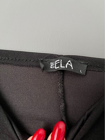 Düz siyah klasik elbise - Görsel 6