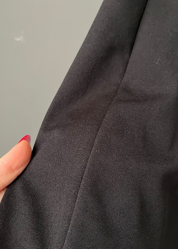 Düz siyah klasik elbise - Görsel 3