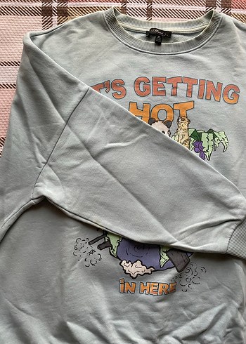 Açık turkuaz Baskılı Kadın Sweatshirt - Görsel 3