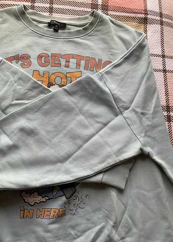 Açık turkuaz Baskılı Kadın Sweatshirt - Görsel 5