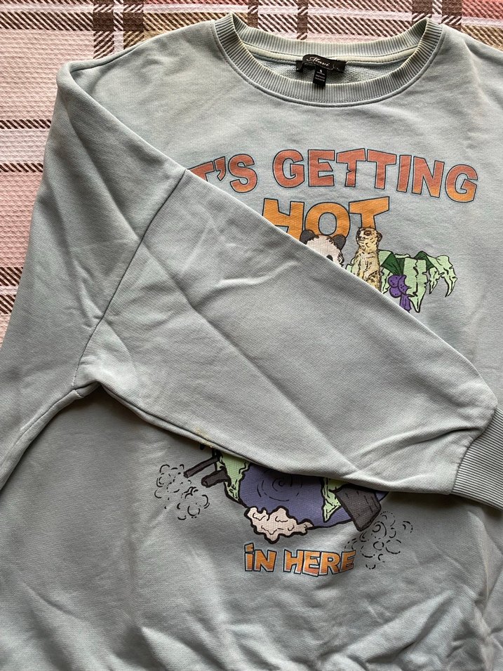 Açık turkuaz Baskılı Kadın Sweatshirt - Görsel 3