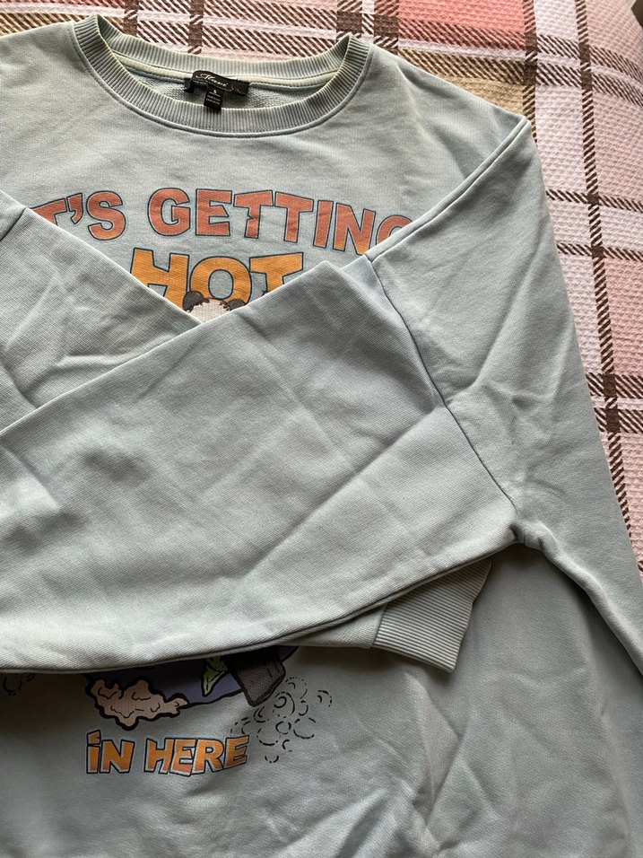 Açık turkuaz Baskılı Kadın Sweatshirt - Görsel 5