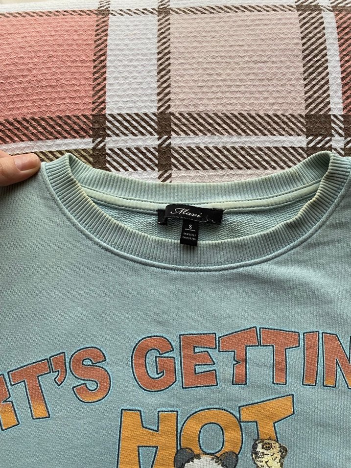 Açık turkuaz Baskılı Kadın Sweatshirt - Görsel 2